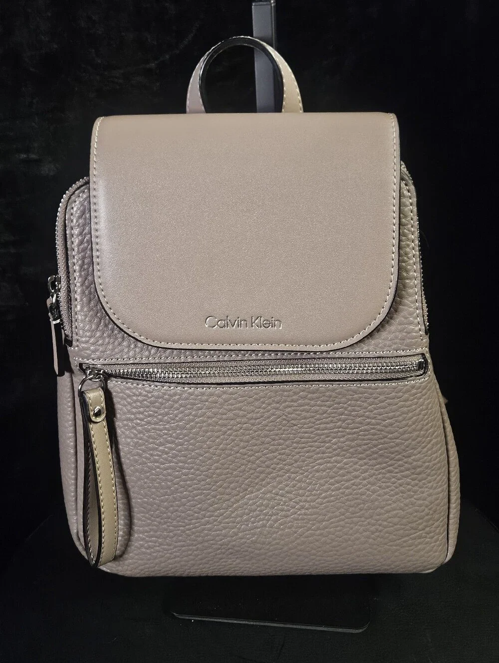 Calvin Klein Reyna Novelty Leather Flap Backpack